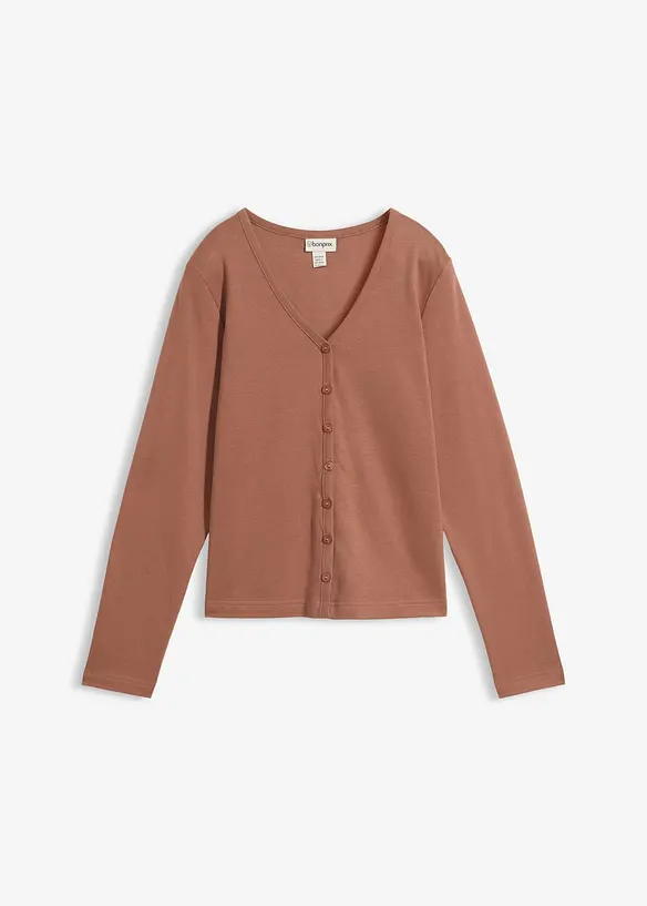 Cardigan in jersey pesante di puro cotone biologico, bonprix