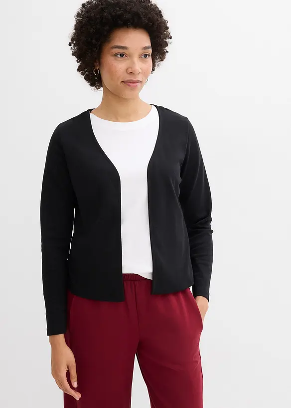 Cardigan in jersey pesante di puro cotone biologico, bonprix