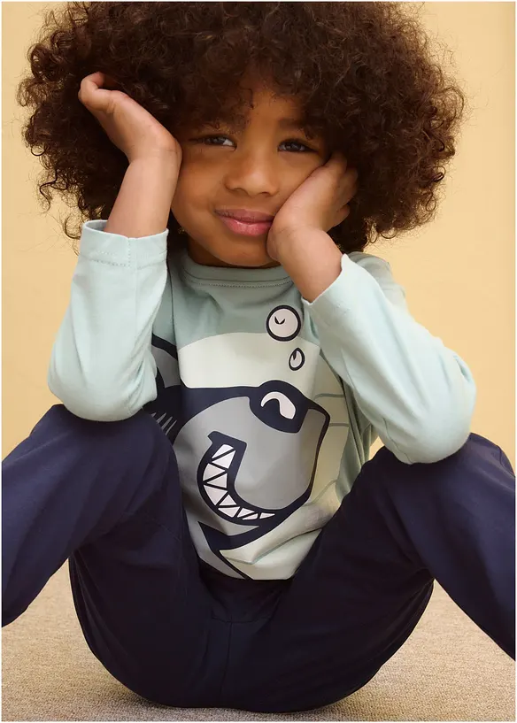 Maglia a maniche lunghe in puro cotone biologico (pacco da 2), bonprix