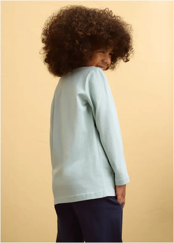 Maglia a maniche lunghe in puro cotone biologico (pacco da 2), bonprix