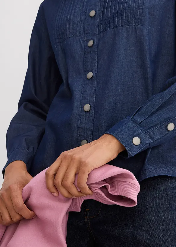 Camicia oversize in jeans di cotone biologico, bonprix