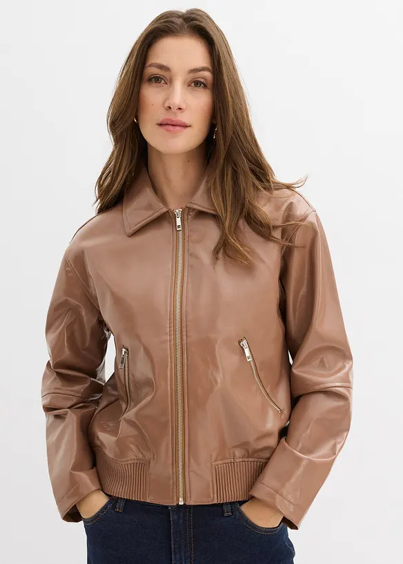 Giacca in similpelle cropped, bonprix