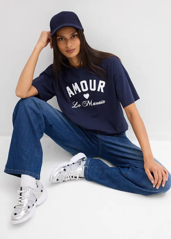 T-shirt in misto cotone biologico elasticizzato, bonprix