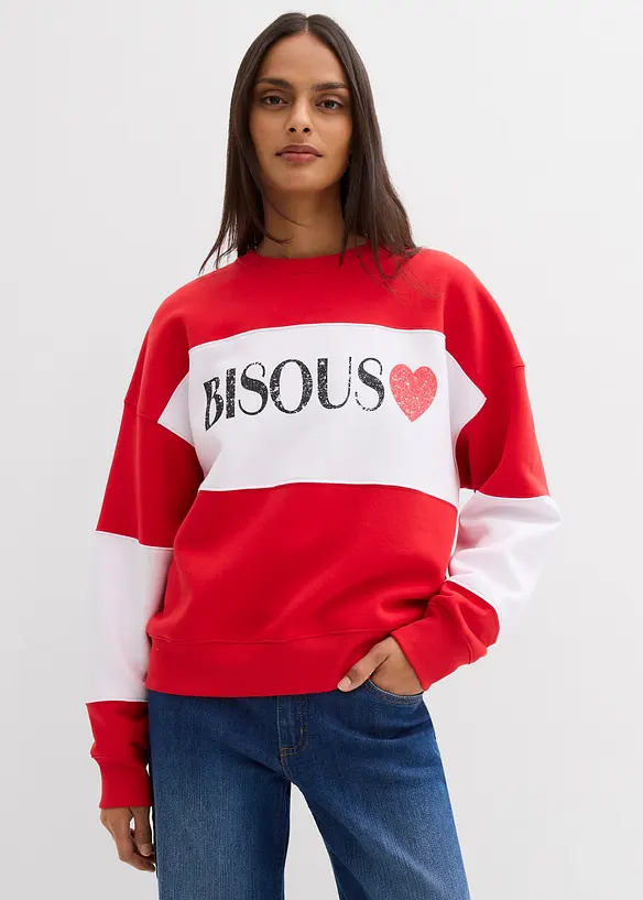 Felpa oversize in misto cotone morbido, bonprix