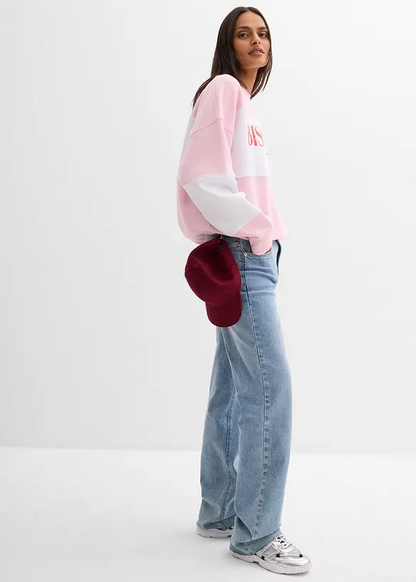 Felpa oversize in misto cotone morbido, bonprix