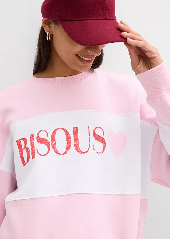 Felpa oversize in misto cotone morbido, bonprix