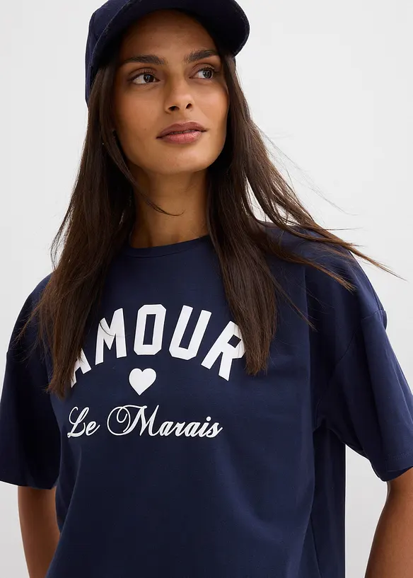 T-shirt in misto cotone biologico elasticizzato, bonprix