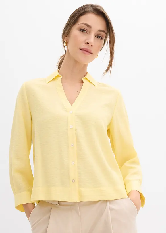 Blusa squadrata in misto viscosa, bonprix