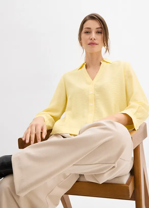 Blusa squadrata in misto viscosa, bonprix