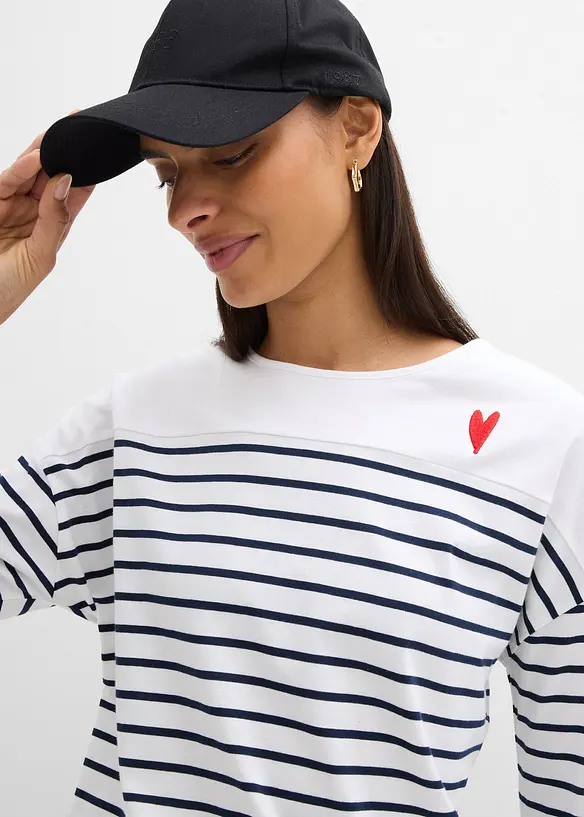 Maglia a maniche lunghe in puro cotone biologico, bonprix