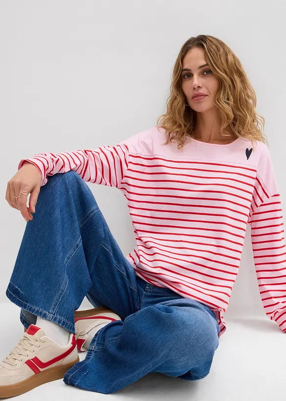 Maglia a maniche lunghe in puro cotone biologico, bonprix