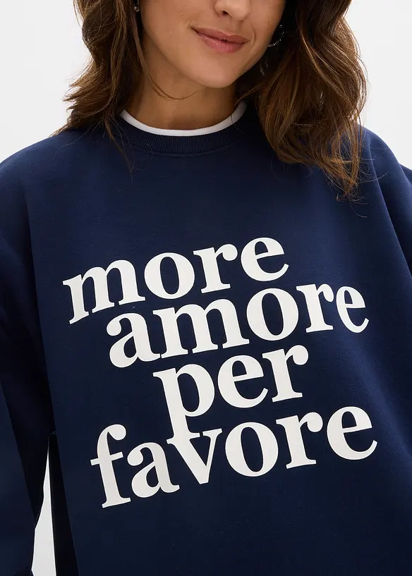 Felpa oversize in misto cotone, bonprix