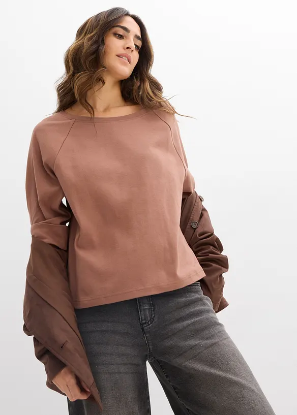 Maglia raglan in cotone biologico pesante, bonprix