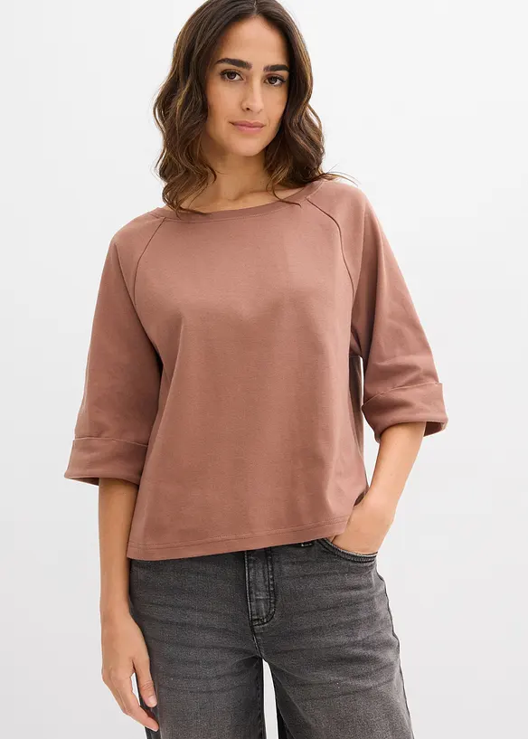 Maglia raglan in cotone biologico pesante, bonprix