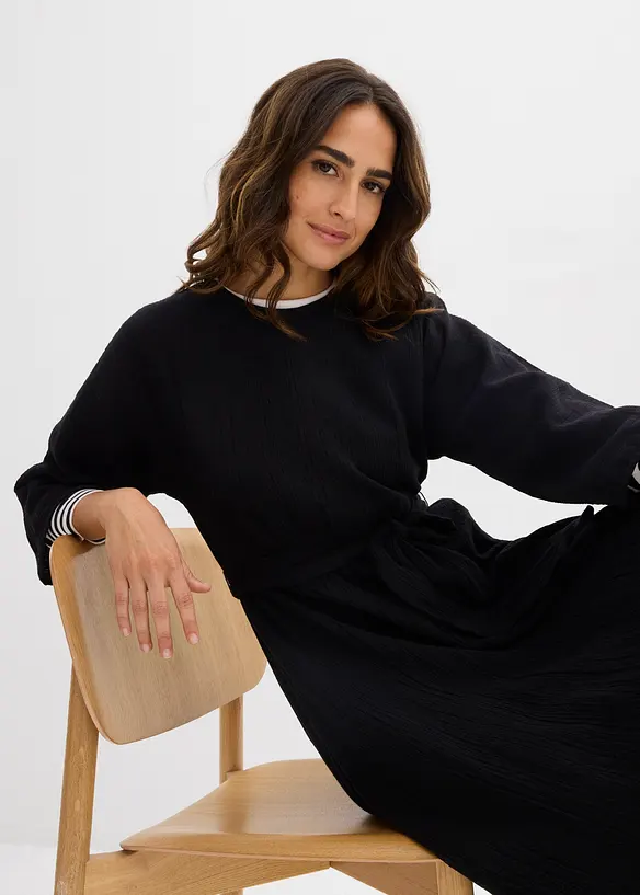 Abito midi in cotone morbido, bonprix