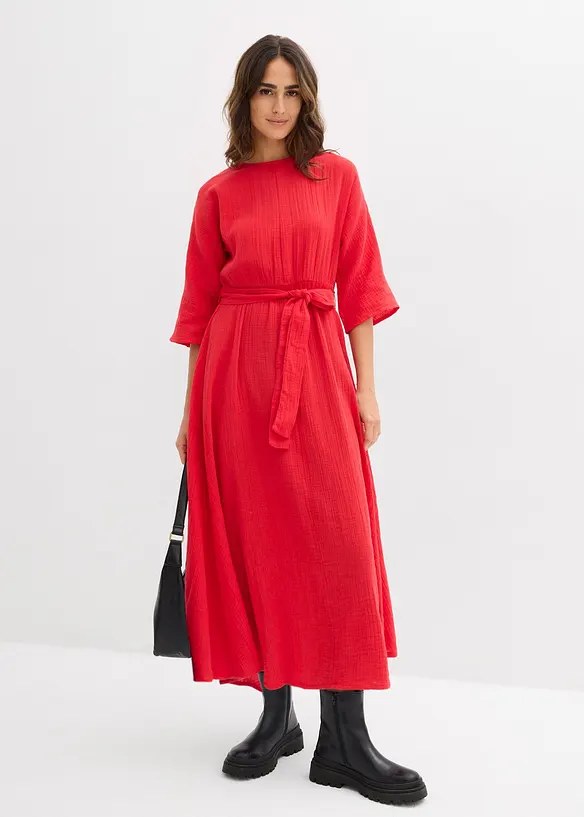 Abito midi in cotone morbido, bonprix