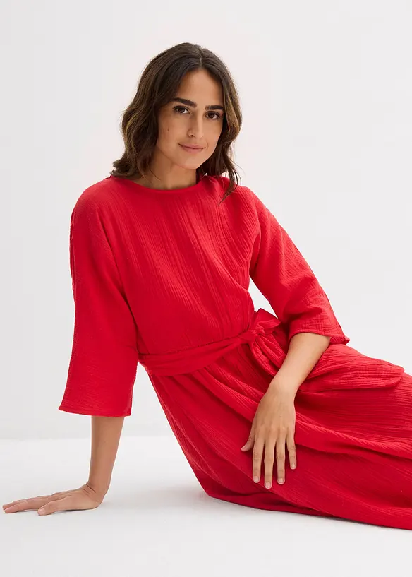 Abito midi in cotone morbido, bonprix