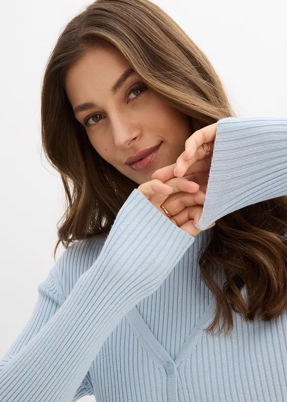 Cardigan in filato fine misto viscosa, bonprix