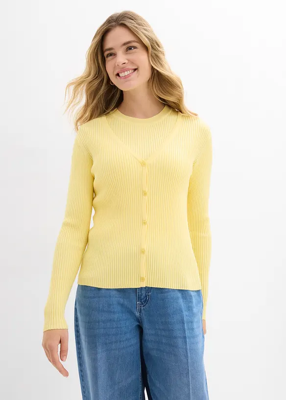 Cardigan in filato fine misto viscosa, bonprix