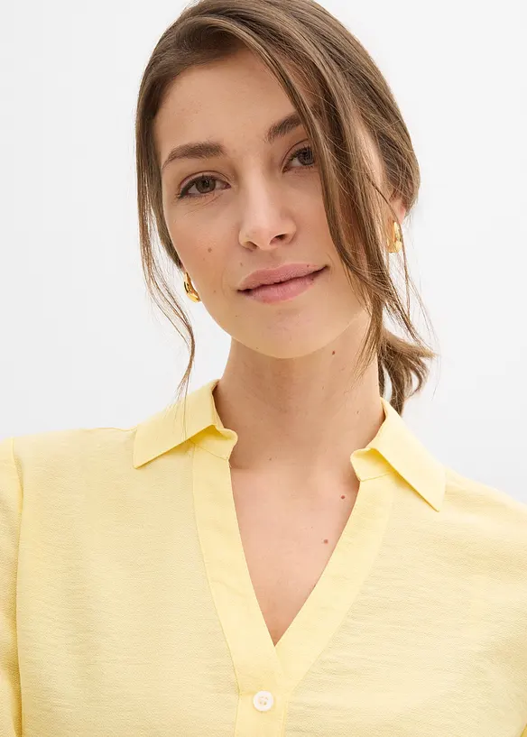 Blusa squadrata in misto viscosa, bonprix