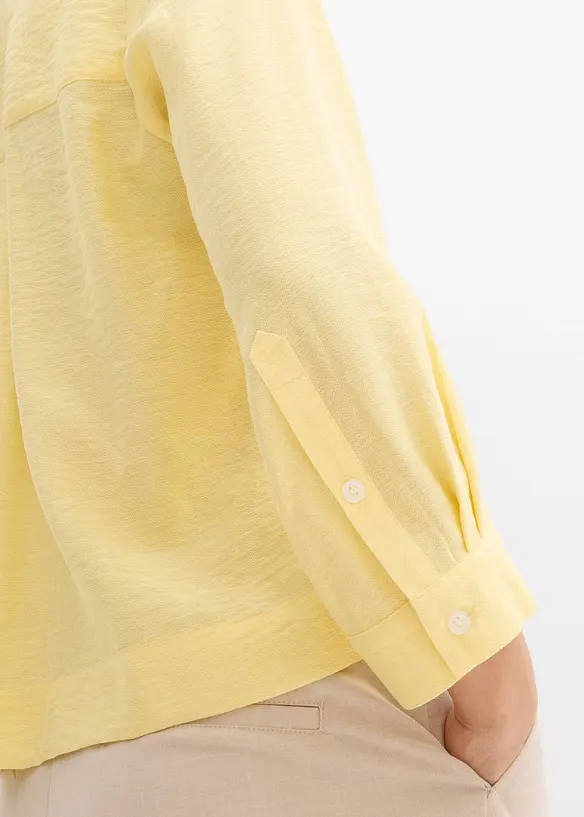 Blusa squadrata in misto viscosa, bonprix