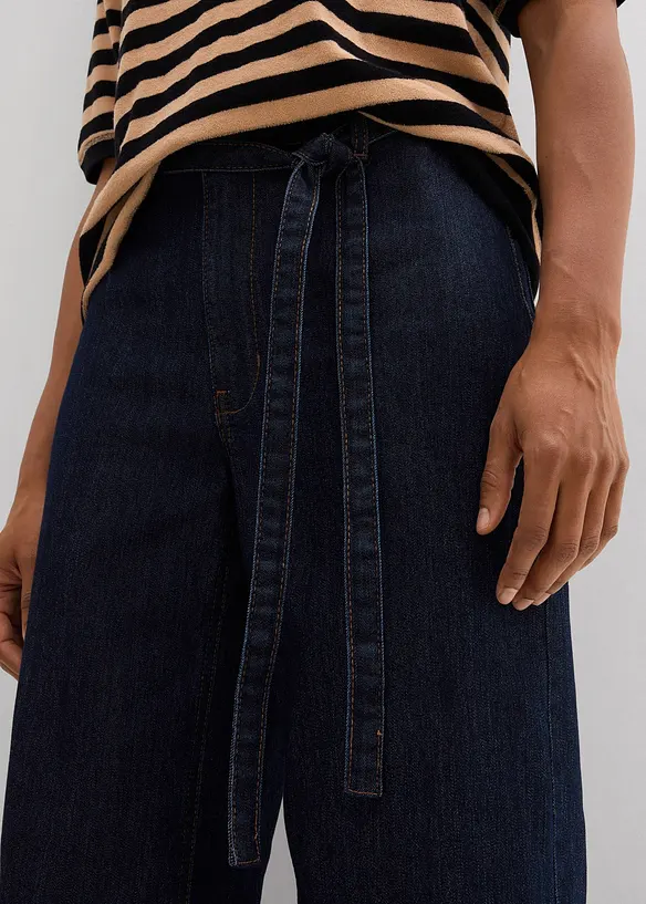 Jeans cropped wide leg, vita alta, bonprix