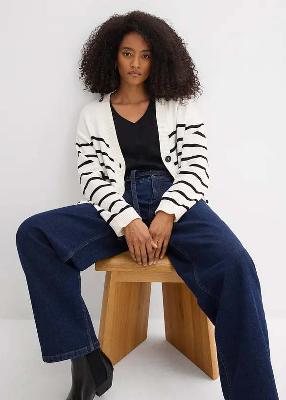 Jeans barrel, vita media, bonprix