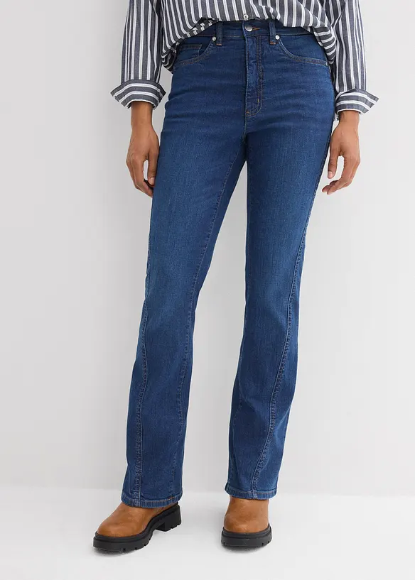 Jeans bootcut, vita alta, bonprix