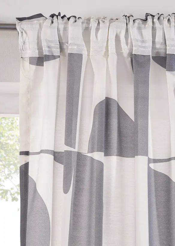 Tenda trasparente con fantasia grafica in poliestere riciclato (pacco da 1), bonprix