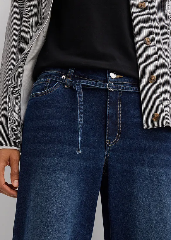 Jeans wide leg, vita media, bonprix