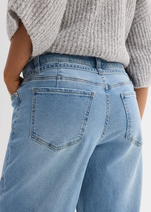 Jeans wide leg, vita media, bonprix