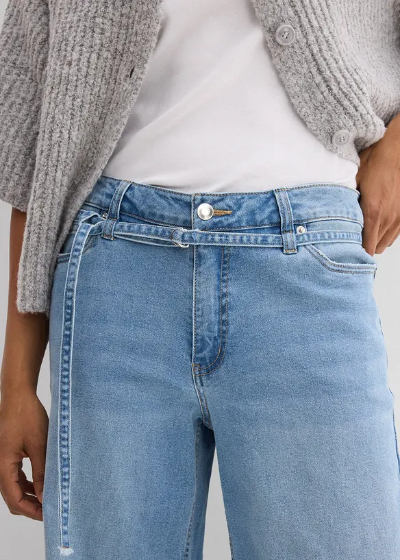 Jeans wide leg, vita media, bonprix