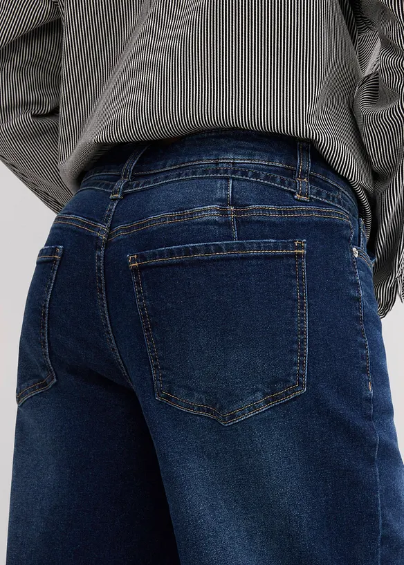 Jeans wide leg, vita media, bonprix