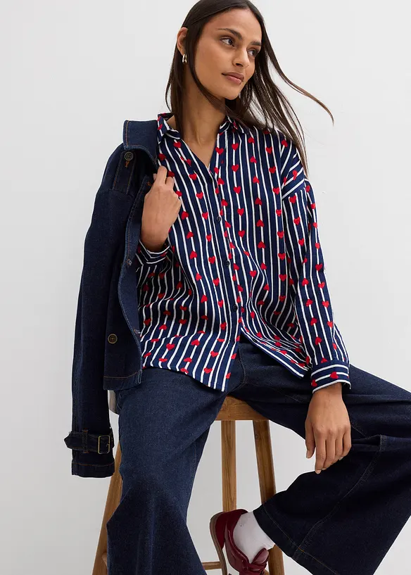 Camicia oversize in mussola morbida, bonprix