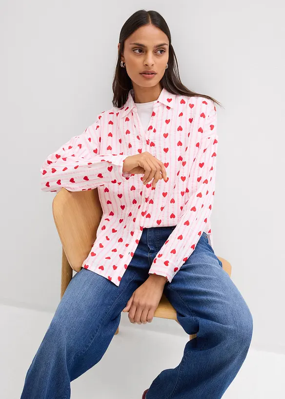 Camicia oversize in mussola morbida, bonprix