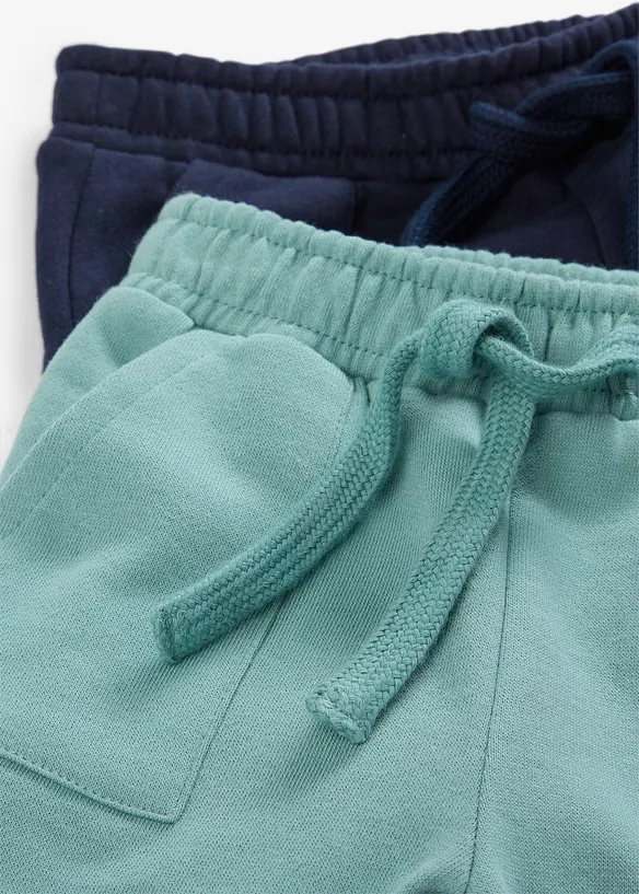 Pantaloni da jogging in puro cotone biologico (pacco da 2), bonprix