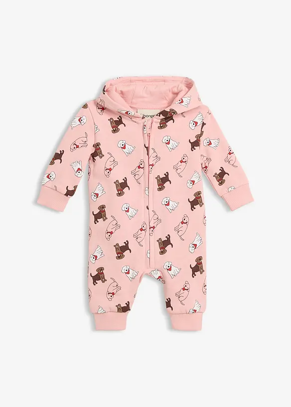 Tuta in felpa con cappuccio in puro cotone biologico, bonprix