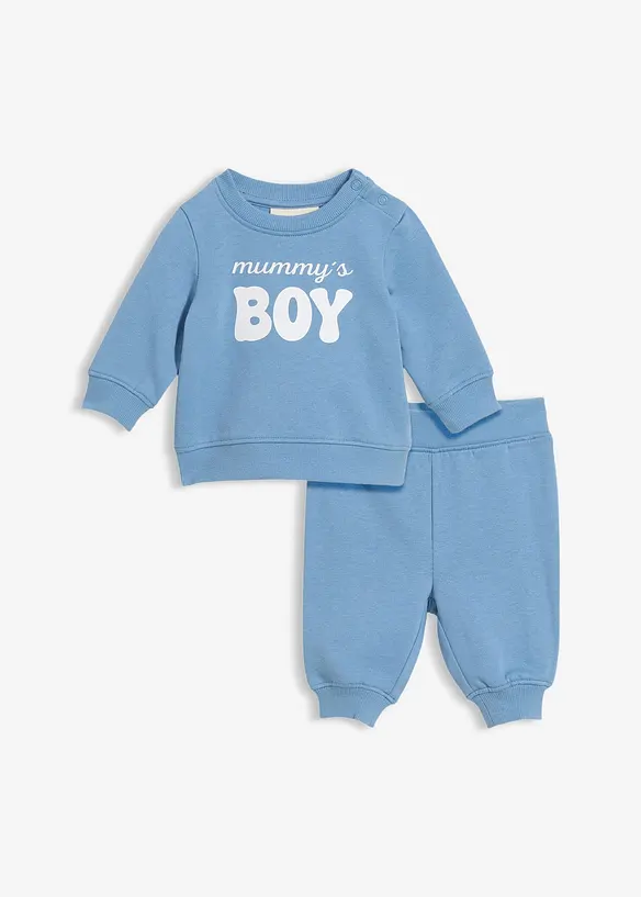 Felpa e pantaloni in puro cotone biologico (set 2 pezzi), bonprix