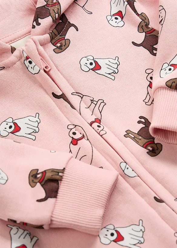 Tuta in felpa con cappuccio in puro cotone biologico, bonprix