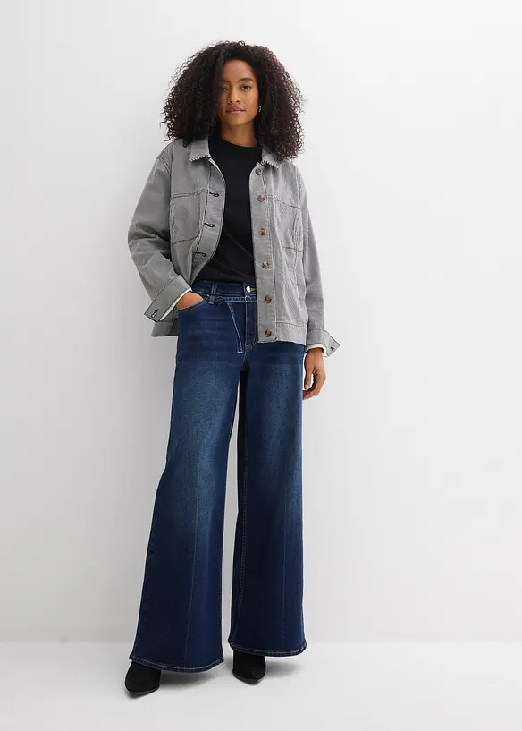 Jeans wide leg, vita media, bonprix