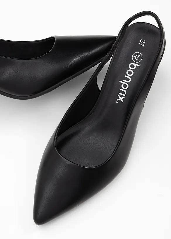 D&eacute;collet&eacute; slingback con tacco a blocco, bonprix