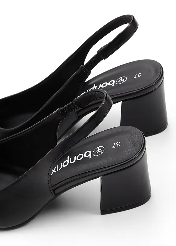 D&eacute;collet&eacute; slingback con tacco a blocco, bonprix