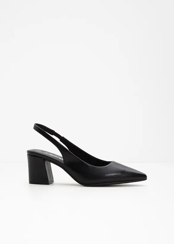 D&eacute;collet&eacute; slingback con tacco a blocco, bonprix