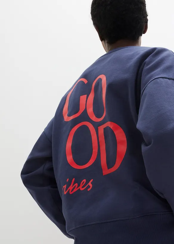 Felpa oversize in cotone biologico, bonprix