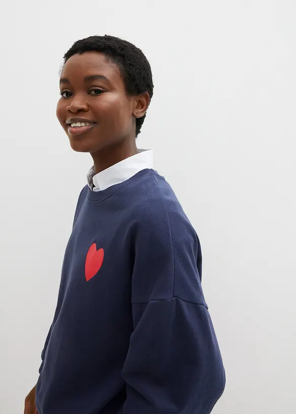 Felpa oversize in cotone biologico, bonprix