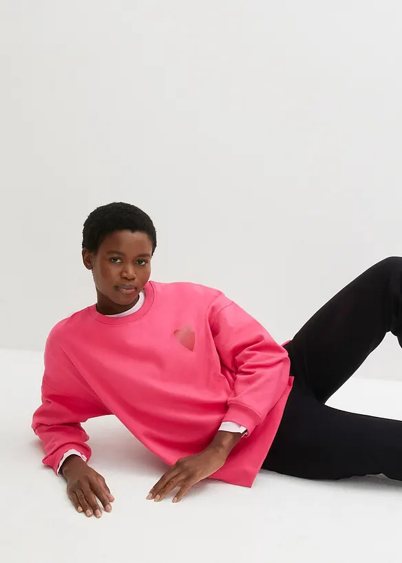 Felpa oversize in cotone biologico, bonprix