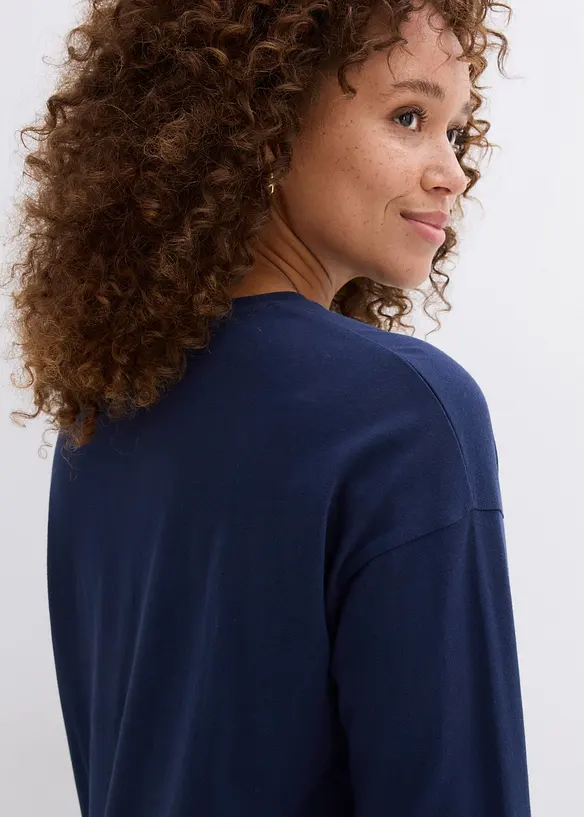 Maglia con inserto effetto camicia, bonprix