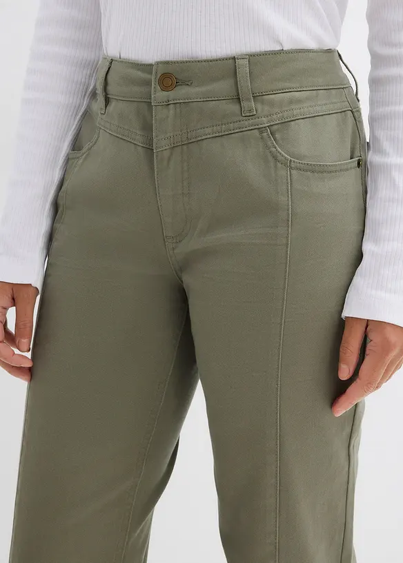 Pantaloni in twill di misto cotone ed elastan, bonprix