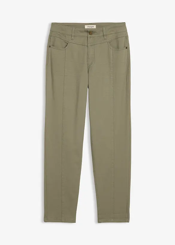 Pantaloni in twill di misto cotone ed elastan, bonprix