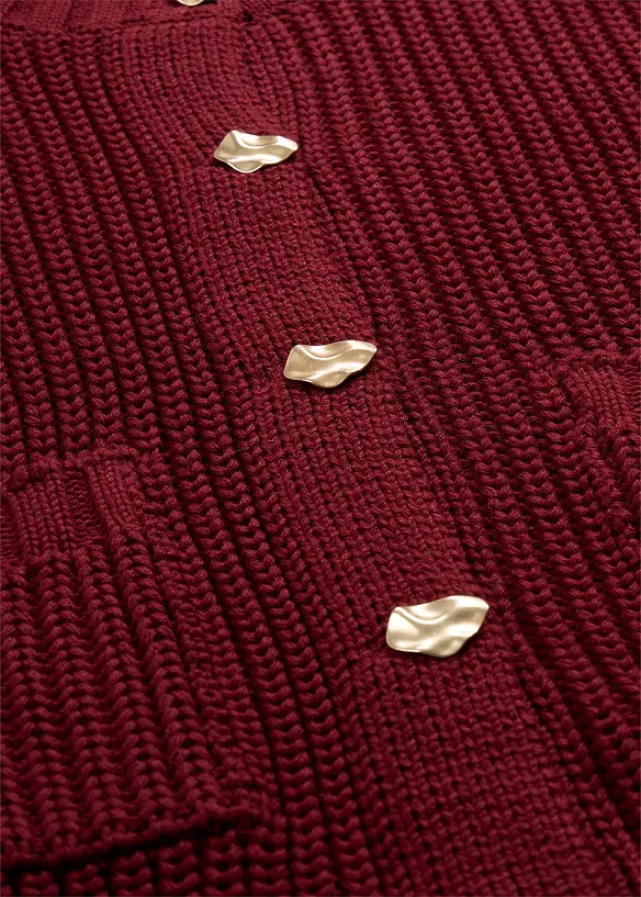 Cardigan a maglia grossa con bottoni martellati, bonprix